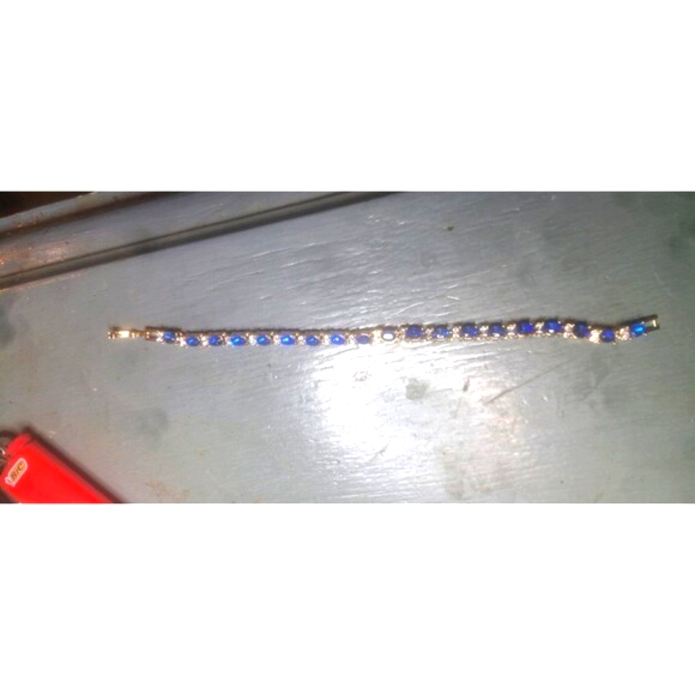 Gold blue Tennis Bracelet women's Crystal elegant GP
